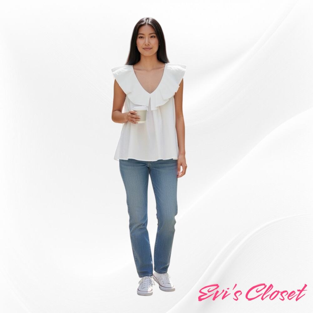 Zara Trafaluc Collection White Sz S Delicate Three Button Poplin Blouse